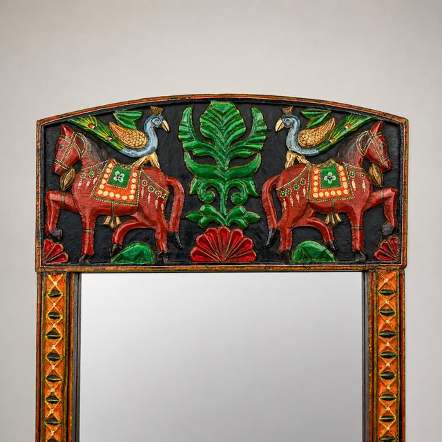 Vintage Wooden Wall Mirror, India, 1970s For Sale - Image 15 of 18