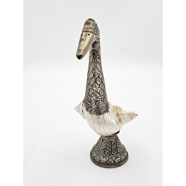 Set Anglo-Indian Style Silver Nautilus Shell Swan Vases Deco Pieces 1950s For Sale - Image 13 of 13