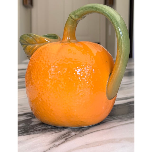 Vintage Majolica Style Citrus Motif Serving Pitcher For Sale - Image 11 of 17