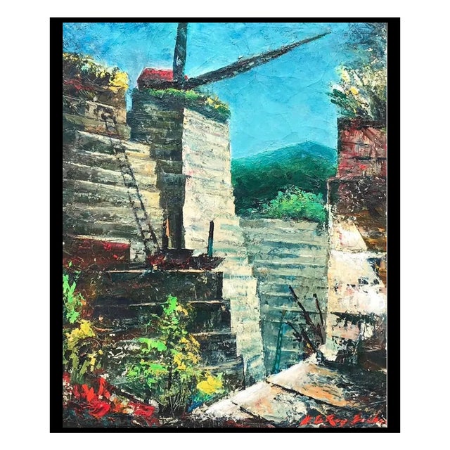 1940s John Leroy Jackson Georgia Quarry Oil Painting For Sale
