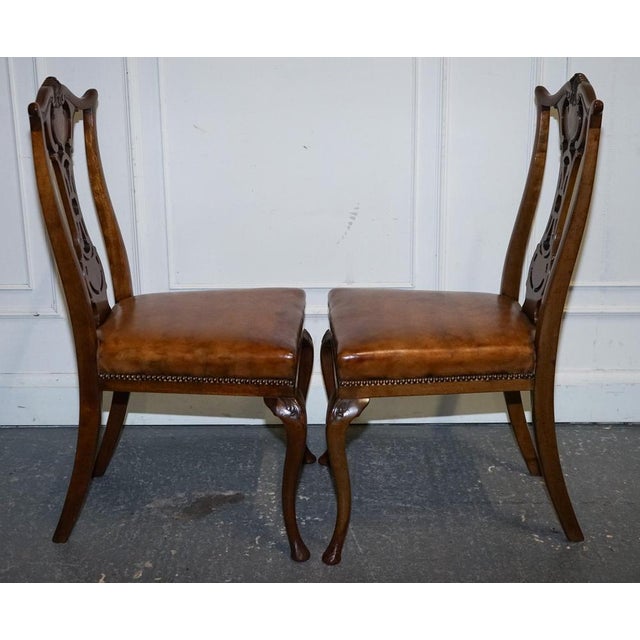 Gold Scottish Victorian Dyed Leather Dining Chairs by John Taylor, Set of 12 For Sale - Image 8 of 18