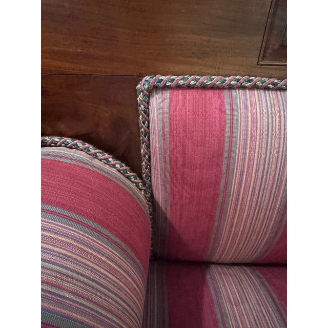 American Empire Revival Mahogany Scroll Arm Sofa, 90” For Sale - Image 4 of 8