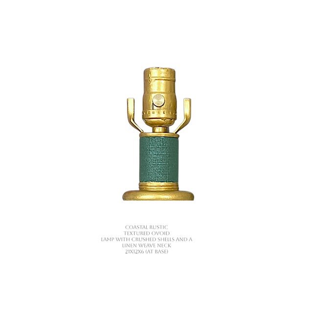 Tuscan Style, Aged Masonry, Coastal Crushed Shell Urn Table Lamp Base, Studio Original Statement Piece For Sale - Image 4 of 4