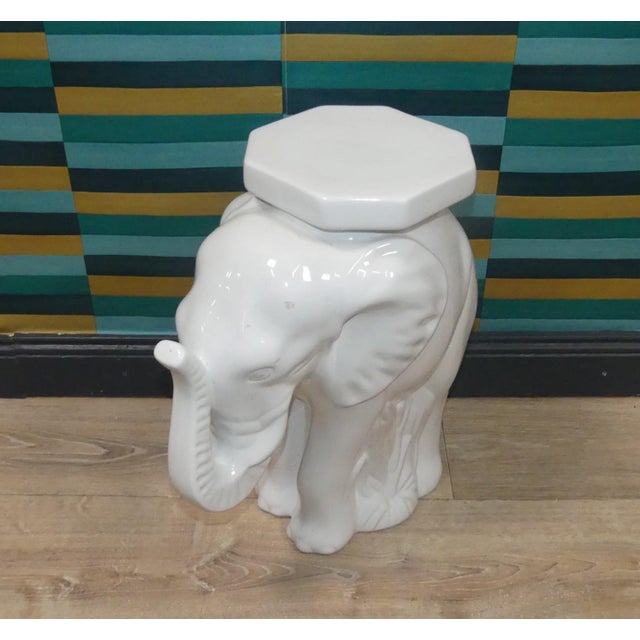 Vintage Elephant Ceramic Stool For Sale - Image 4 of 15