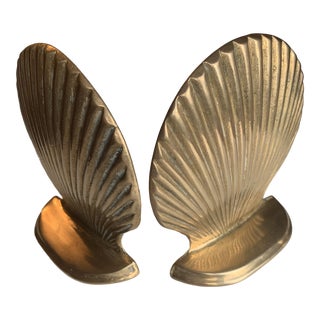 Vintage 1960s Solid Brass Bookends - a Pair For Sale