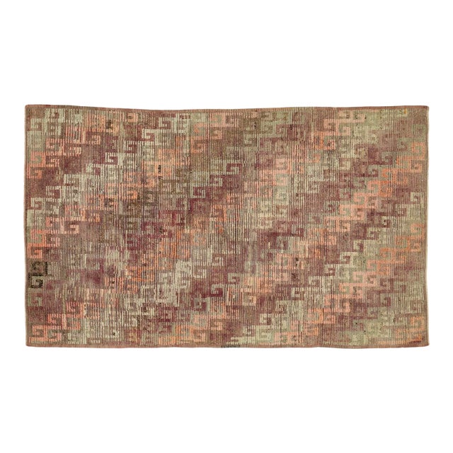 Vintage Turkish Rug With Greek Key Design For Sale