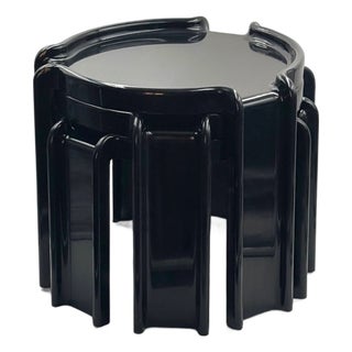 Black Nesting Tables by Giotto Stoppino for Kartell, Italy, 1960s, Set of 3 For Sale