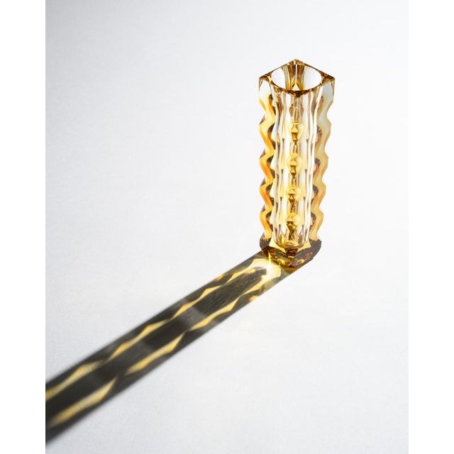 Optic Cut Glass Vases by Oldřich Lipa Lipsky for Exbor, Czechoslovakia, 1960s, Set of 2 For Sale - Image 11 of 18