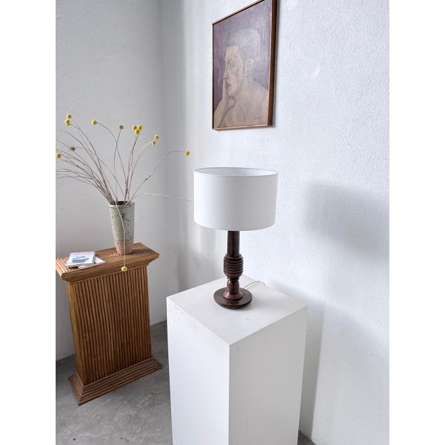 Vintage Art Deco Oak Desk Lamp, 1940s For Sale - Image 9 of 18