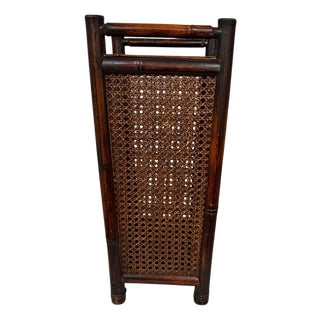 Vintage Bamboo and Cane Umbrella Stand For Sale