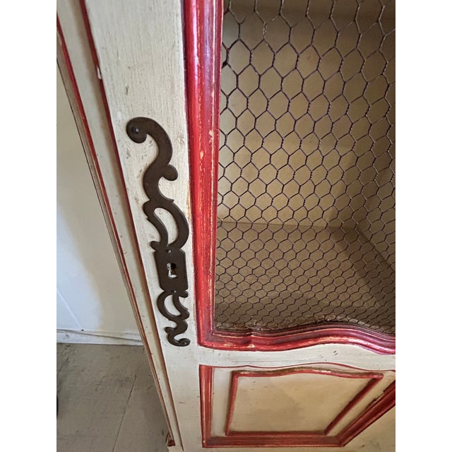 1920s Painted French Country Etagere Cabinet Vitrine For Sale - Image 4 of 11