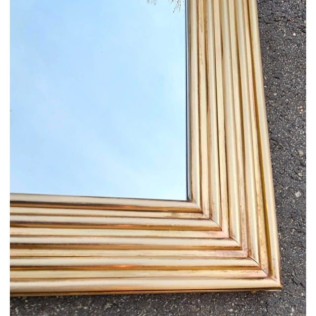 Antique 19th Century French Reeded Brass Frame Mirror For Sale - Image 4 of 6
