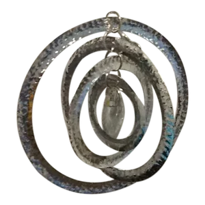 Hammered Nickel 3-D Hanging Sculpture Signed R L M