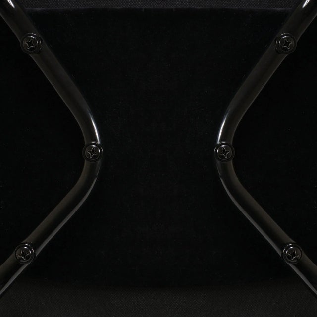 1970s Saarinen Executive Armchair in Black Velvet, Black Powder Coated Legs For Sale - Image 5 of 5