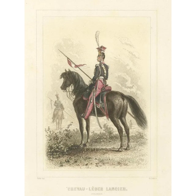 After Raffet, Napoleonic Cavalry Uniforms: Honor Guard, Dutch and Polish Lancers, 1859, Prints, Set of 3 For Sale - Image 4 of 10