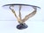 Coffee table from the 1970s/80s. Metal, removable round smoked glass top (80 x 1 cm). Good used condition. Light patina....