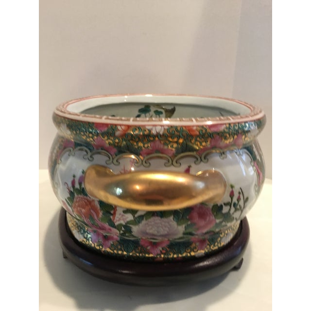 1980s Vintage Rose Medallion Chinese Foot Bath Bowl Chairish
