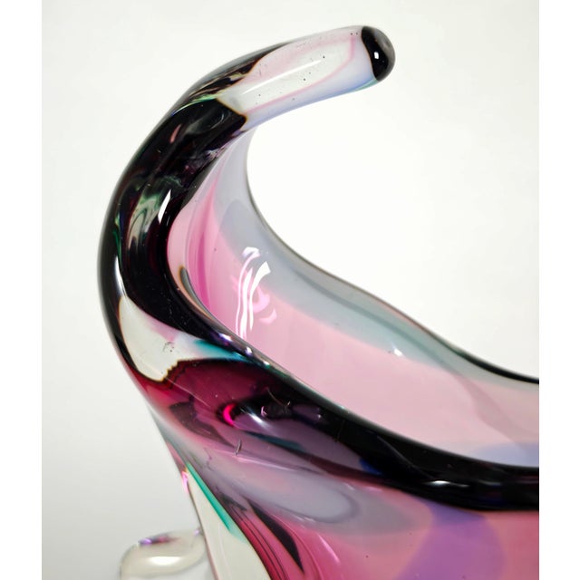 Mid-Century Modern Multicolored Sommerso Glass Vase in the style of Salviati, Italy, 1970s For Sale - Image 10 of 18