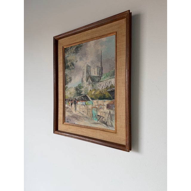 1960’s Vintage Waite Impressionist European Cityscape Oil on Canvas Painting, Framed For Sale - Image 4 of 12
