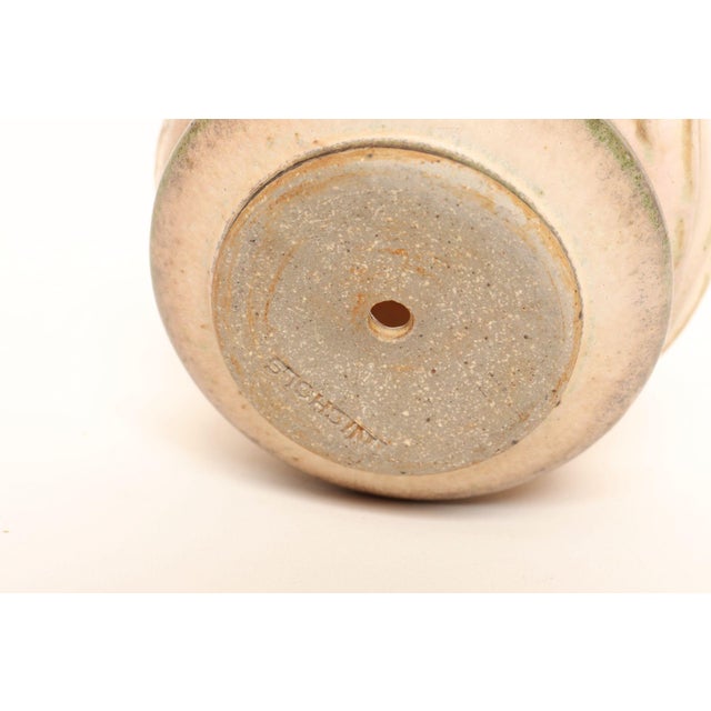 Vintage Diminutive Pink Matte Glazed Incised Ceramic Bud Vase by Deanna Nichols For Sale - Image 12 of 13