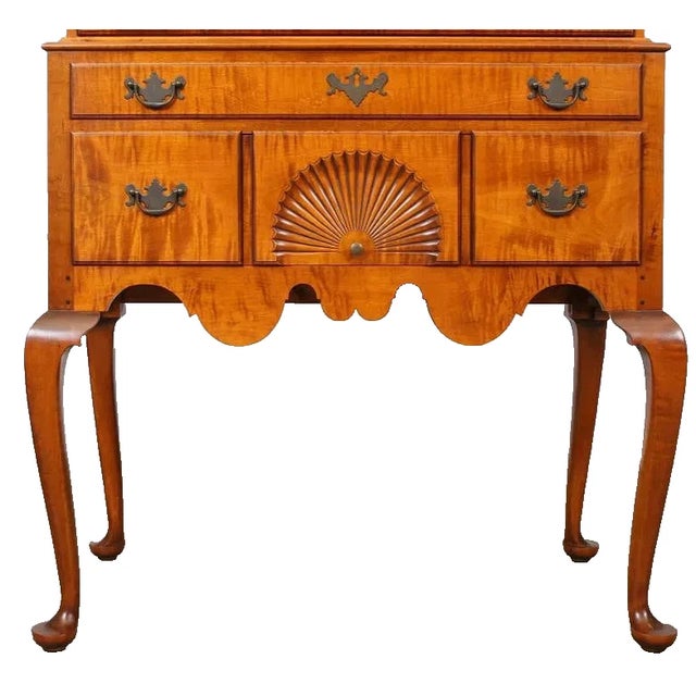 Brown Tiger Maple Highboy Benchmade by David LeFort of Hanover Massachusetts For Sale - Image 8 of 12