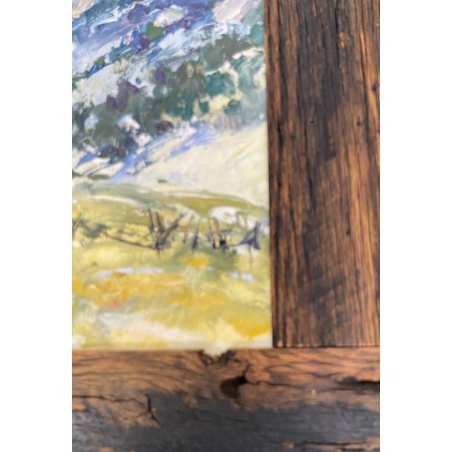 "February Morning" ~ Lorie Batson, Original Oil Painting, a Quiet Rural Landscape With a Rustic Charm and Morning Light on the Old Loafing Shed. For Sale - Image 9 of 11