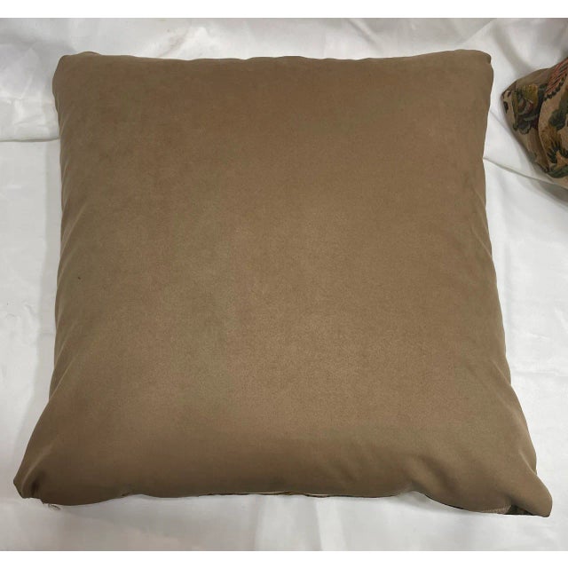 Textile Pair of Pillow Covers Made With a Vintage Linen Print Fragment For Sale - Image 7 of 8