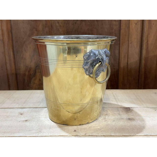 Brass Champagne Bucket by Paul Ruinart, 1930s For Sale - Image 6 of 7