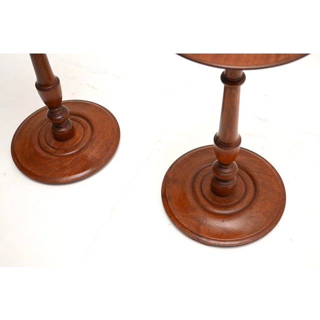 Wood Antique Edwardian Wine Tables, 1900, Set of 2 For Sale - Image 7 of 8