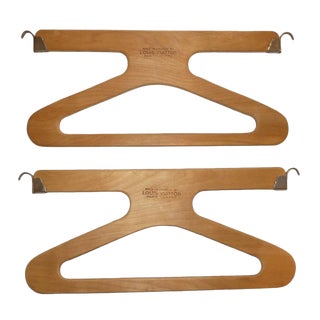 1900s Traditional Louis Vuitton Steamer Trunk Wardrobe Hangers - a Pair For Sale