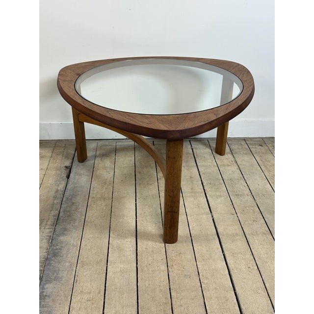 Wood Tricester Coffee Table in Teak and Glass from Nathan, 1970s For Sale - Image 7 of 7
