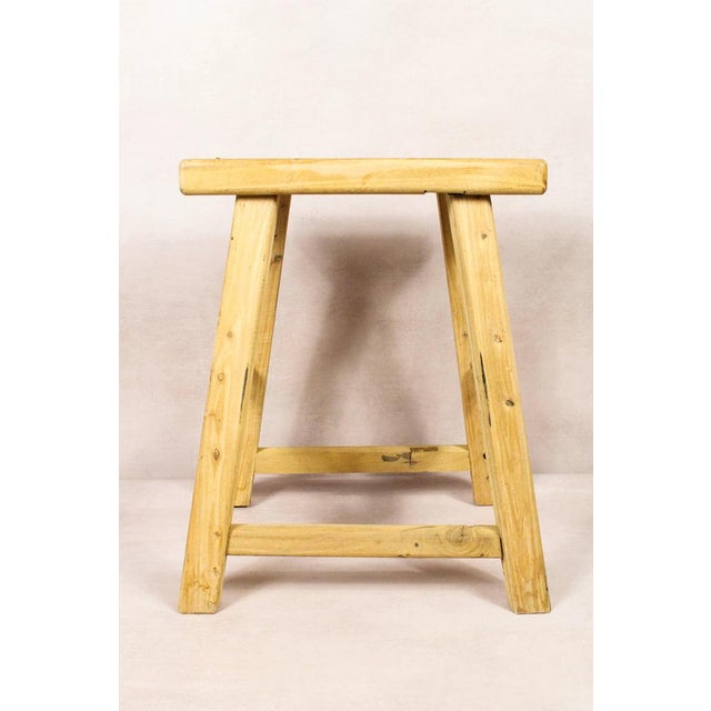 Vintage Rustic Elm Stool For Sale - Image 5 of 5