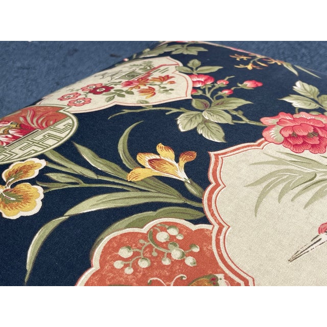 Pearson 84” Custom Three Seat Sofa in Richloom Asian Chinoiserie Fabric, Vintage For Sale - Image 14 of 17