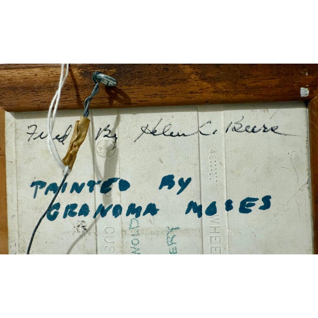 Grandma Moses, Original 1949 Painted Ceramic Tile Flowers Hand Painting Grandma Moses Folk Art, 1949 For Sale - Image 14 of 18