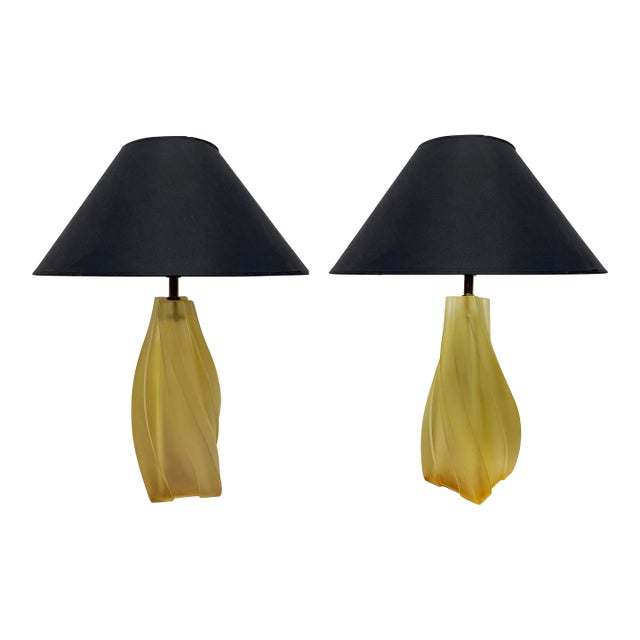 1970s Modernist Paolo Gucci Freeform Molded Table Lamps, Signed Pair For Sale