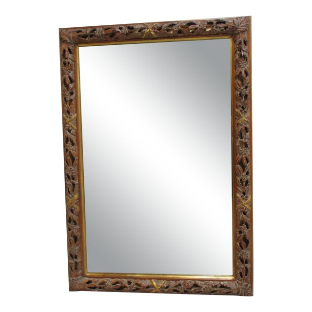 Labarge Pierce Carved Italian Regency Wall Console Mirror For Sale