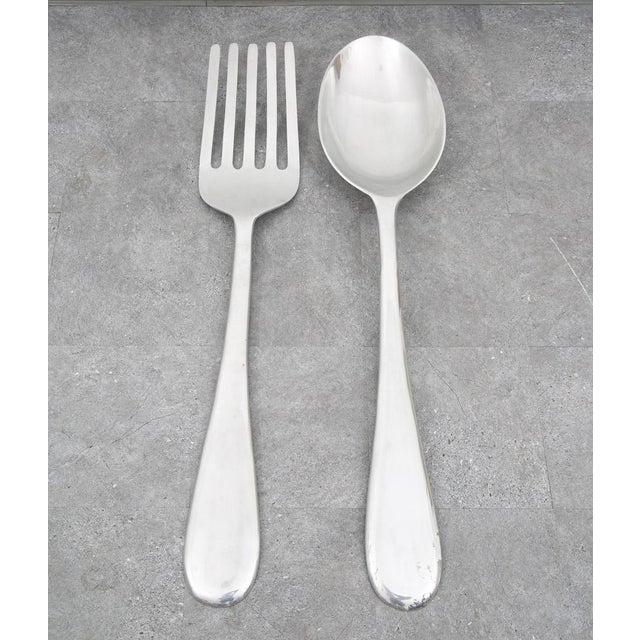 Mid-Century Modern Mid Century Modern Wall Art Fork & Spoon Pop Pair Curtis Jere 1970s Oversized For Sale - Image 3 of 12