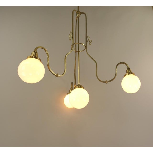 Large Coffee House Chandelier from Wiener Werkstätte, Vienna, Austria, 1915s For Sale - Image 13 of 16