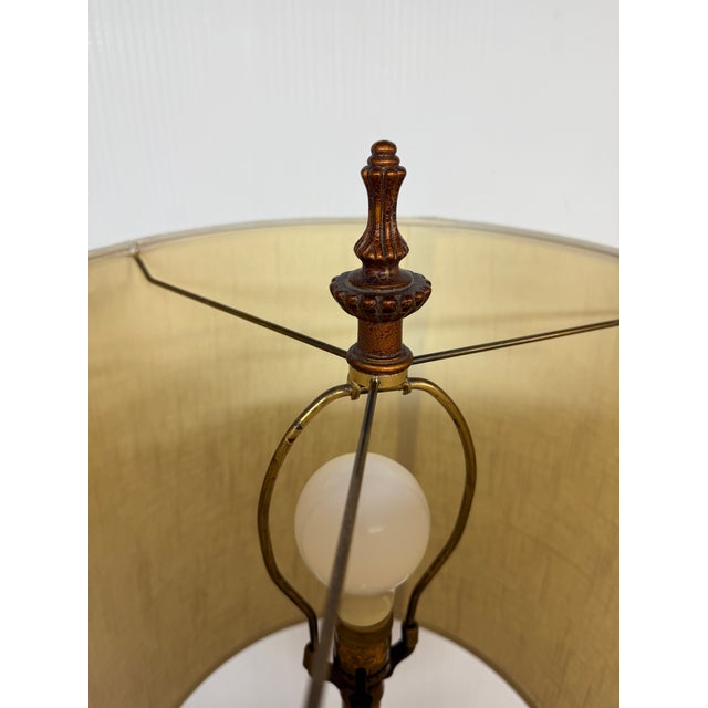 Mid 20th Century Mabro Lamp Company Carved Flower Table Lamp, Large For Sale - Image 10 of 12