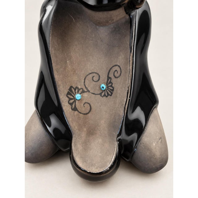 1994 Lawrence Vargas Signed Blackware Mother and Child Ceramic Sculpture For Sale - Image 10 of 11