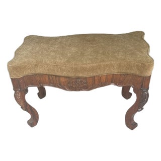 Antique Serpentine Fireside Bench For Sale