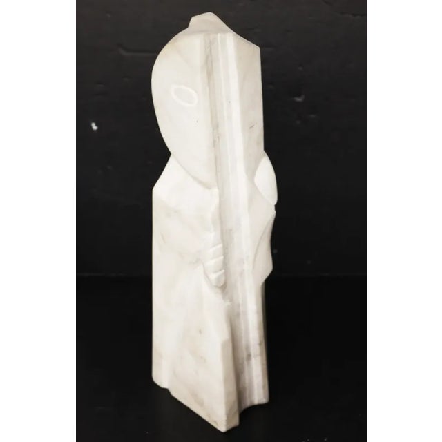 Beautiful vintage white marble sculpture. Measures 22" H x 8 1/2". Excellent vintage condition without chips or damage....