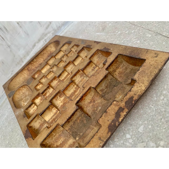 1891 Antique Brutalist, Industrial Lamson Metal With Brass Finish Coin Changer Tray, Vide Poche, Sculpture For Sale - Image 11 of 12