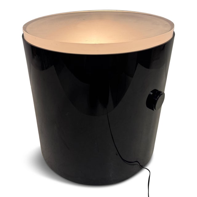 Illuminated Acrylic Drum Table by Karl Springer, 1980s For Sale - Image 12 of 12