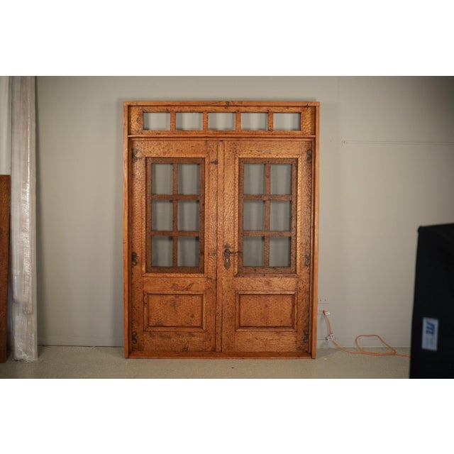 Not Yet Made - Made To Order Handcrafted Solid Wood Rustic Exterior Double French Door – Custom Mexican Design Made to Order For Sale - Image 5 of 16