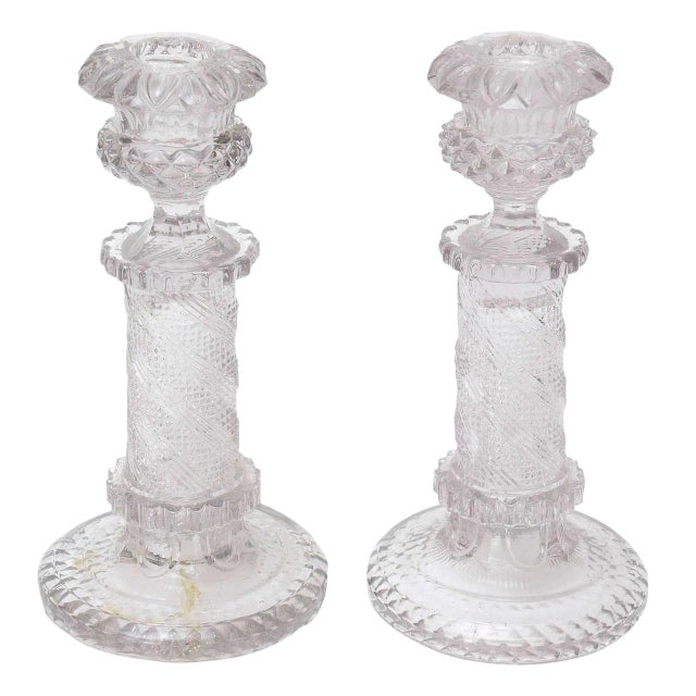 William IV Heavy Leaded Candlesticks - a Pair For Sale
