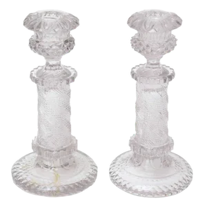 William IV Heavy Leaded Candlesticks - a Pair