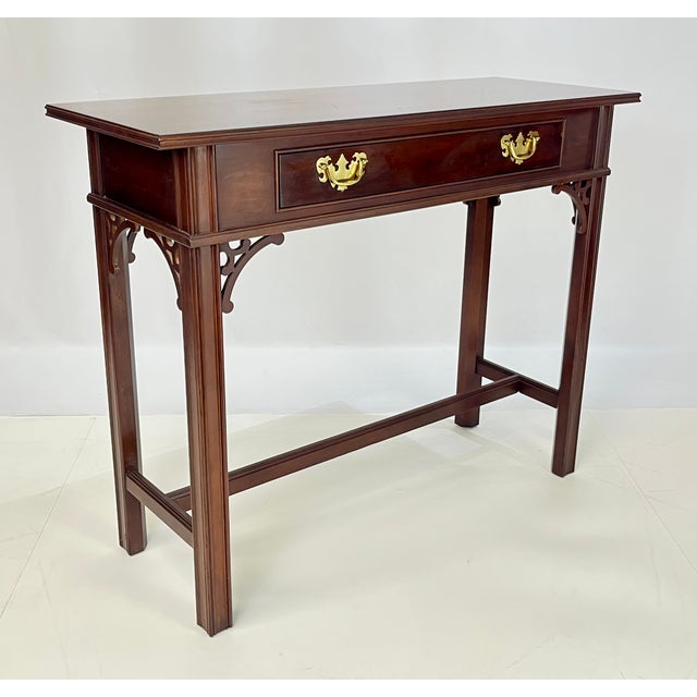 Councill Craftsmen Chippendale Mahogany Single-Drawer Console Table For Sale - Image 6 of 17