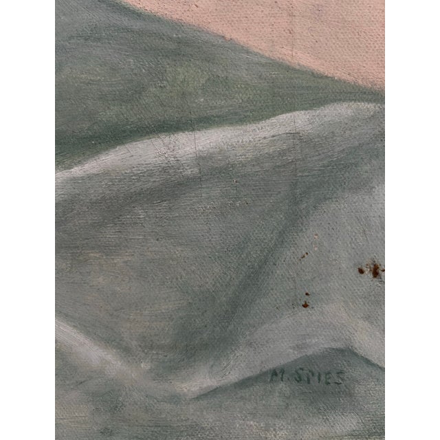 Mid Century Vintage Large Floral Still Life Oil Painting on Canvas Yellow Flowers For Sale - Image 4 of 8