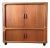 Vintage 1970s Dyrlund Danish Modern Teak Rolling Tv / Media Cabinet With Tambour Doors For Sale